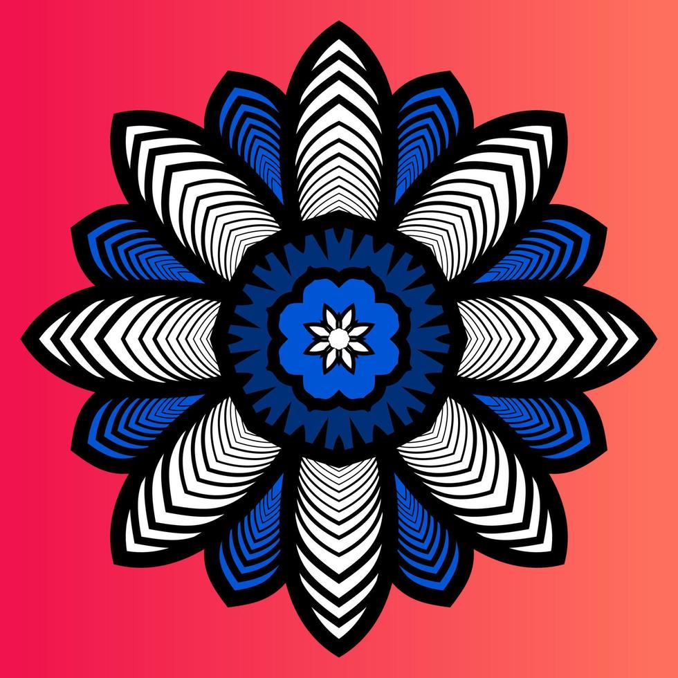 Mandala-Vektor-Illustration. Vektor handgezeichnetes kreisförmiges dekoratives Element. für Hintergrundobjekt, Flyerobjekt, Elementobjekt