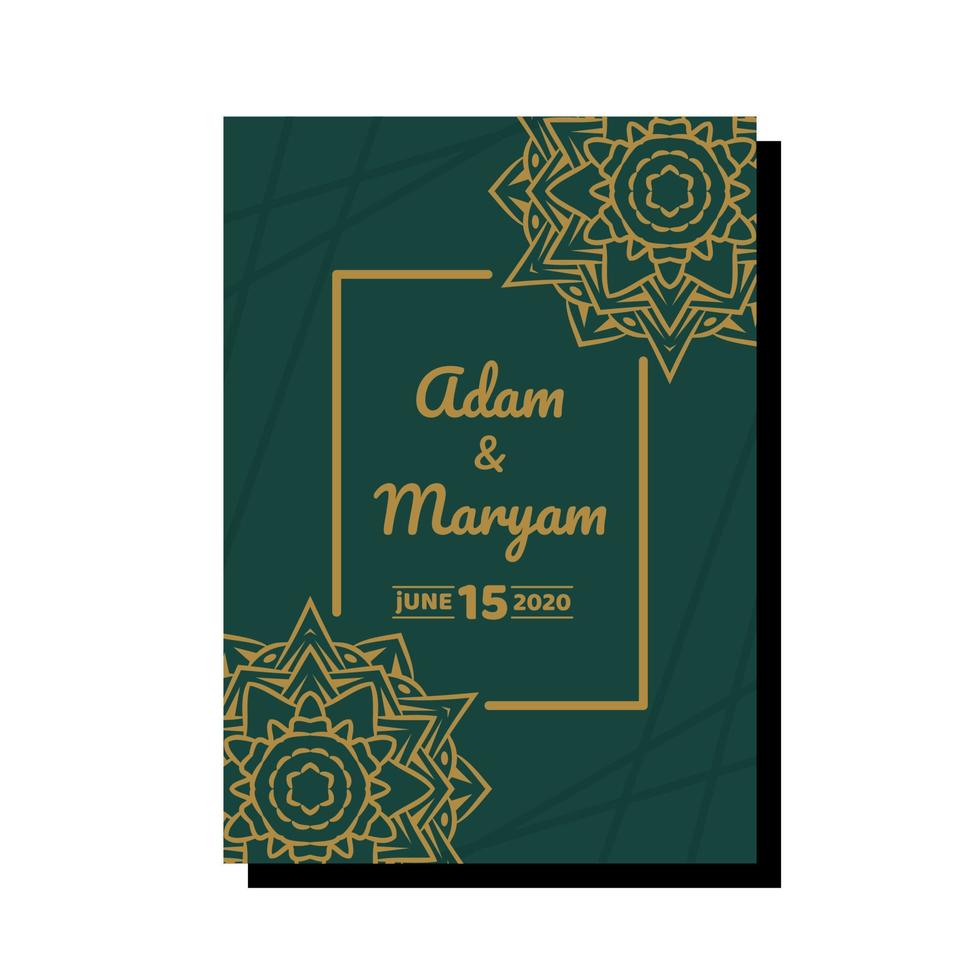 Vorlagen für Hochzeitseinladungskarten mit Mandala-Ornamenten vektor