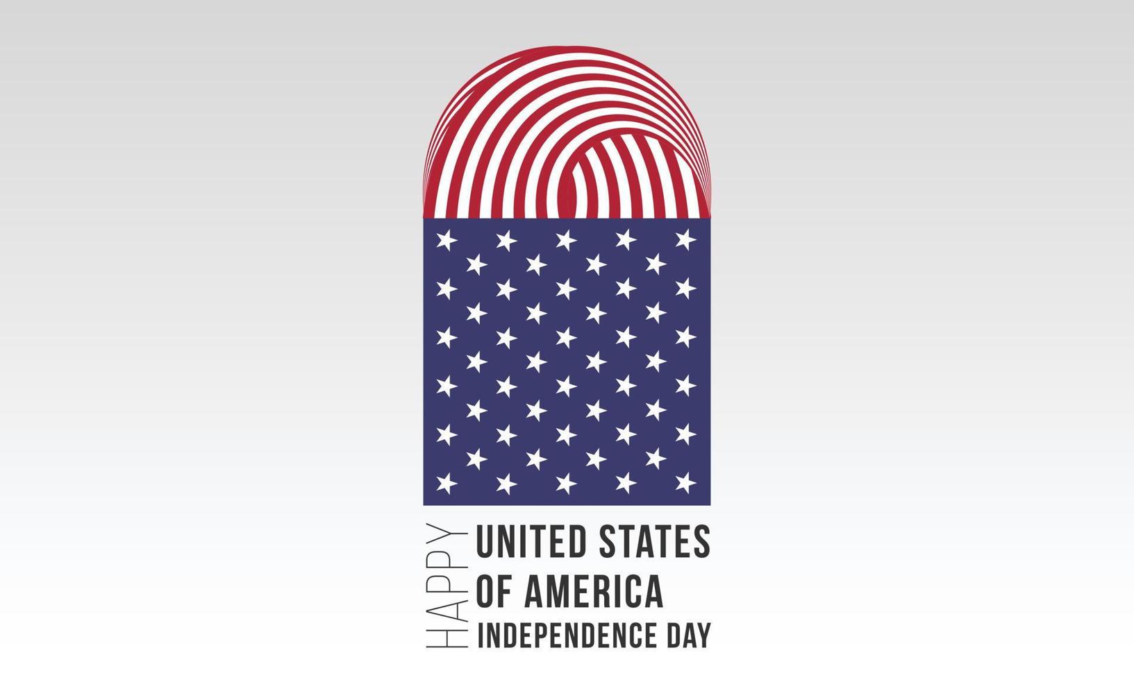 glücklicher unabhängigkeitstag vereinigte staaten von amerika grüße. Vektor-Illustration-Design. abstrakte wehende Flagge auf grauem Hintergrund vektor