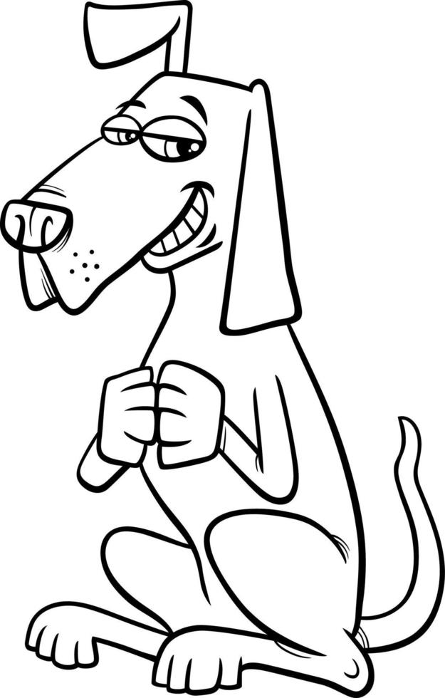 tecknad hund djur karaktär målarbok sida vektor