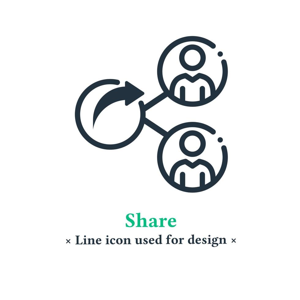 dela ikon isolerad på vit bakgrund, dela symbol, användare, skicka för webb- och mobilappar. vektor