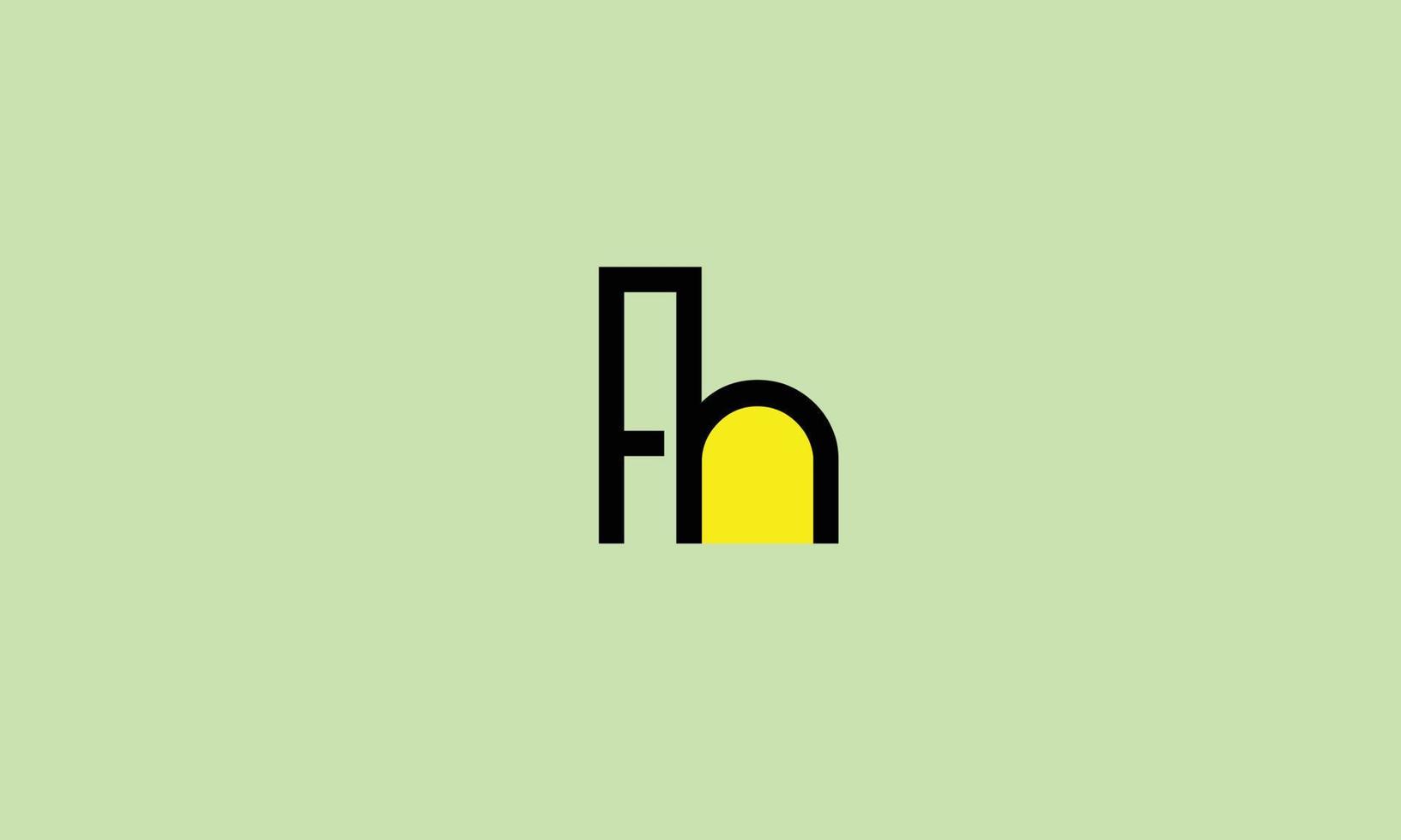 alfabetet bokstäver initialer monogram logotyp fh, hf, f och h vektor