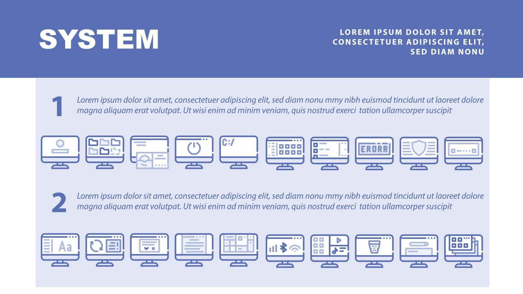 Betriebssystem-PC-Landing-Header-Vektor vektor