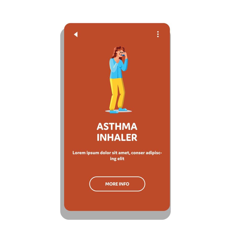 Asthma-Inhalator-Medizin mit weiblichem Patientenvektor vektor