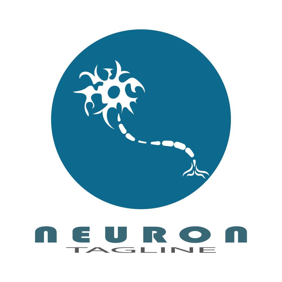 neuron logotyp eller nervcell logotyp design illustration mall ikon med vektor koncept