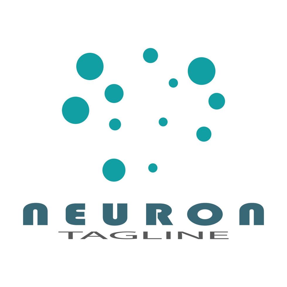 neuron logotyp eller nervcell logotyp design illustration mall ikon med vektor koncept