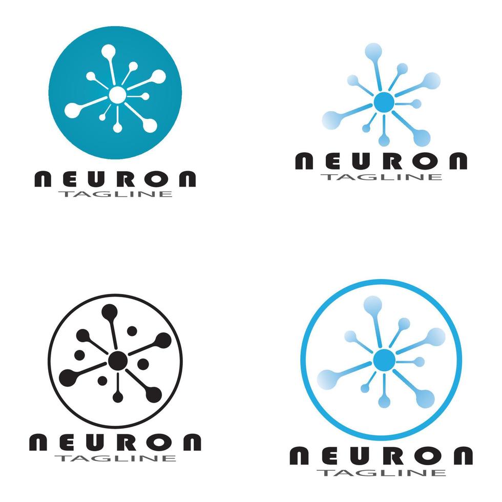 Neuron-Logo oder Nervenzellen-Logo-Design-Illustrationsvorlagen-Symbol mit Vektorkonzept vektor