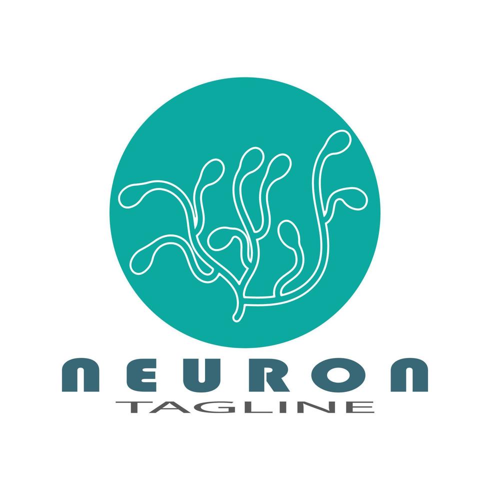 Neuron-Logo oder Nervenzellen-Logo-Design-Illustrationsvorlagen-Symbol mit Vektorkonzept vektor