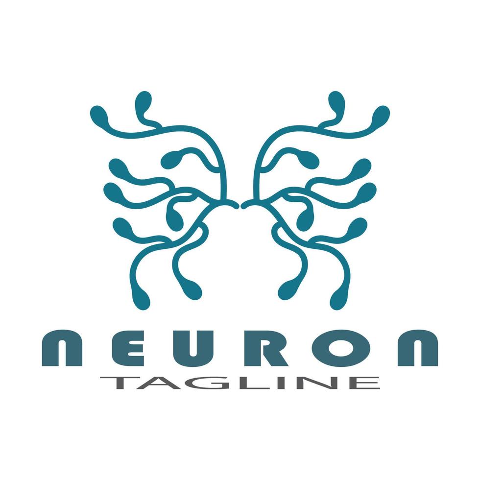 Neuron-Logo oder Nervenzellen-Logo-Design-Illustrationsvorlagen-Symbol mit Vektorkonzept vektor