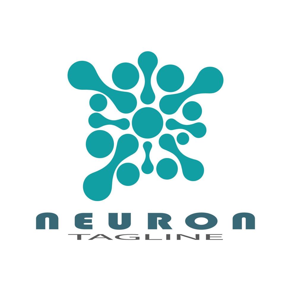 Neuron-Logo oder Nervenzellen-Logo-Design-Illustrationsvorlagen-Symbol mit Vektorkonzept vektor