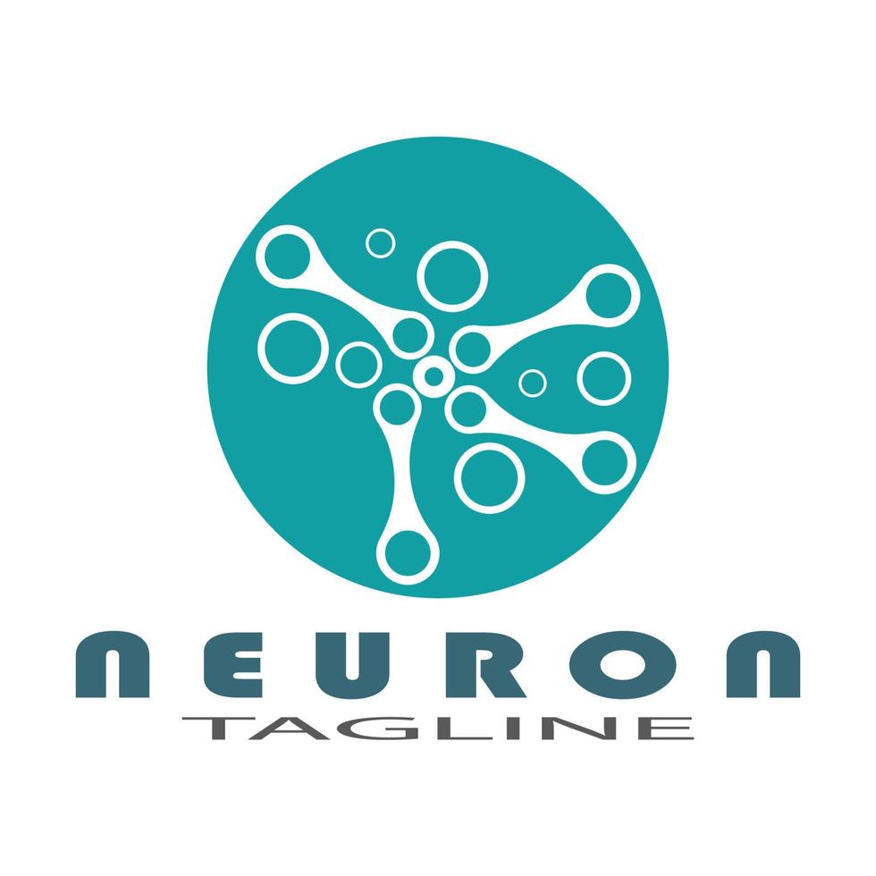 Neuron-Logo oder Nervenzellen-Logo-Design-Illustrationsvorlagen-Symbol mit Vektorkonzept vektor