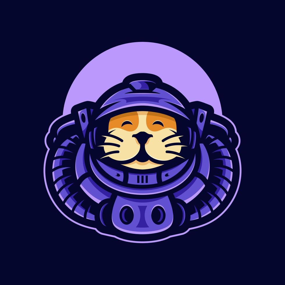 katze astronauten logo maskottchen illustrationen vektor