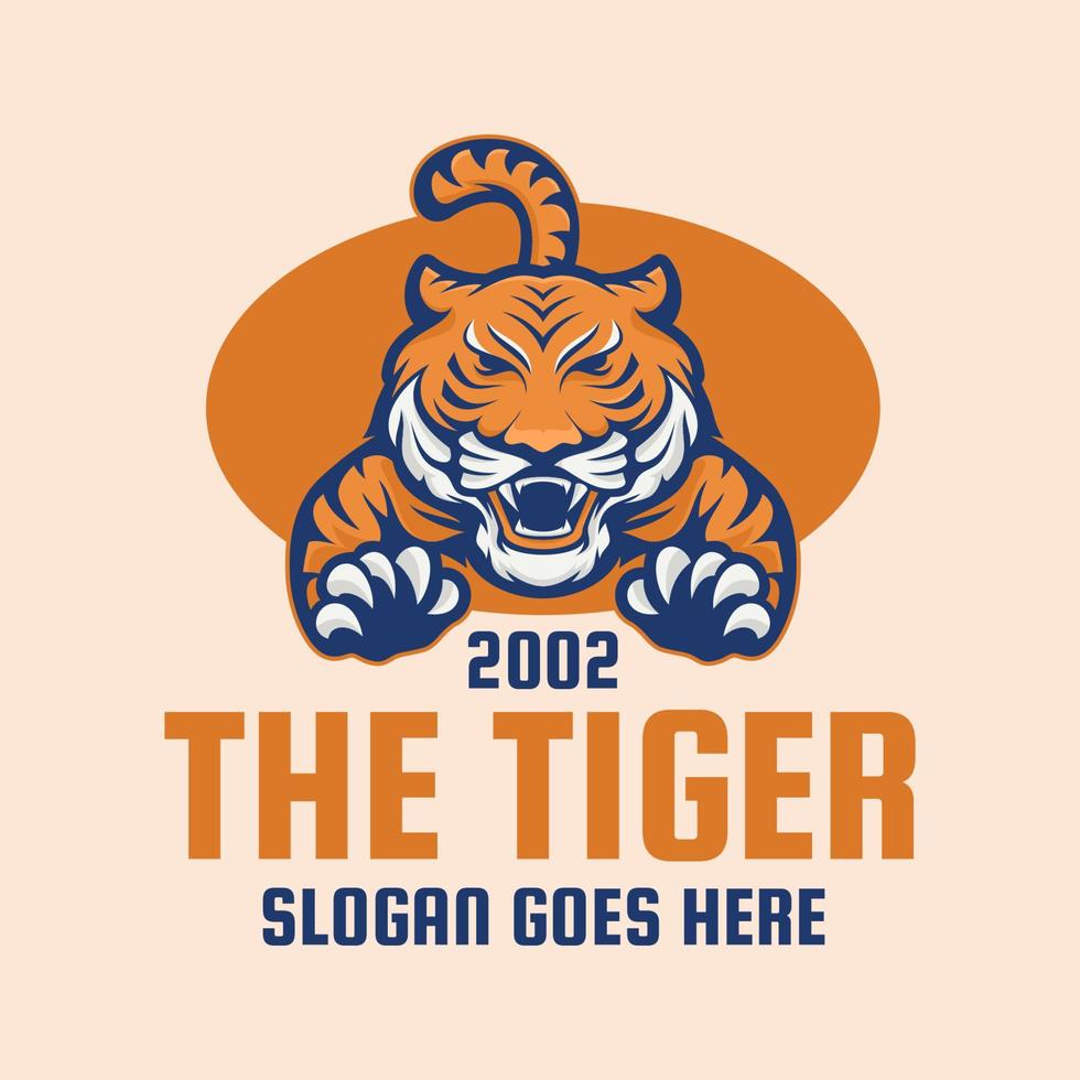 tiger djur logotyp maskot tecknade illustrationer vektor