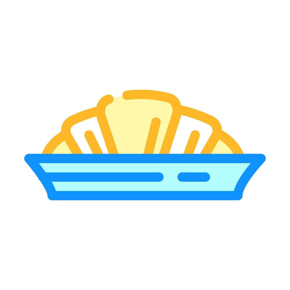 croissant dessert färg ikon vektor illustration