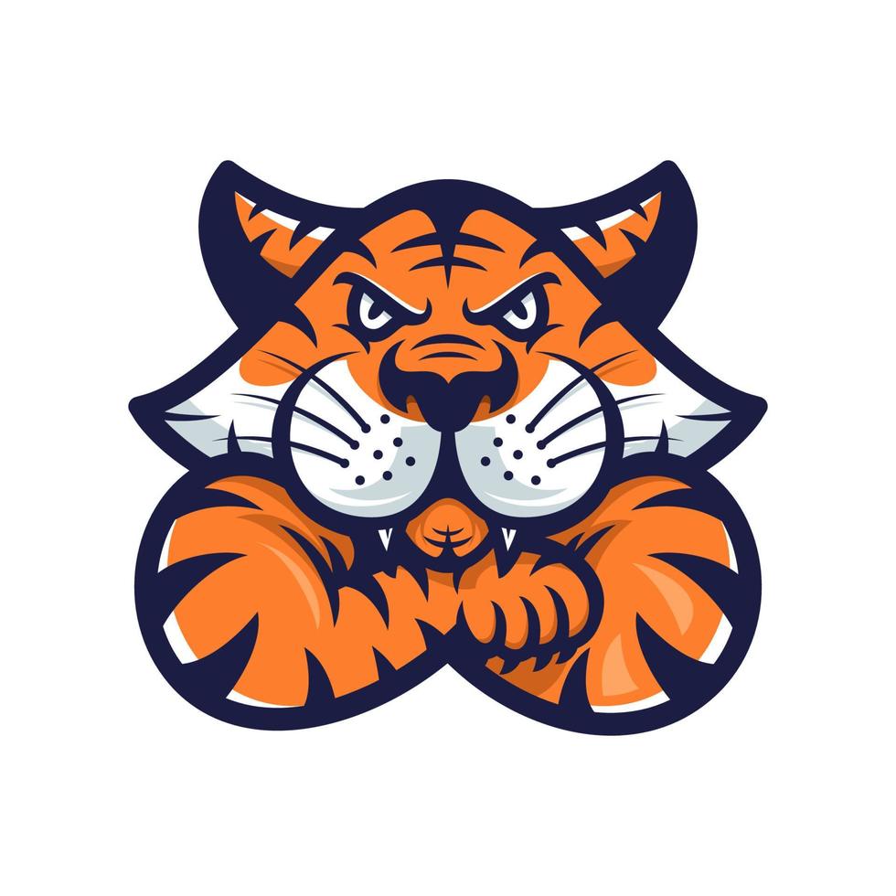 tiger logotyp maskot tecknade illustrationer vektor