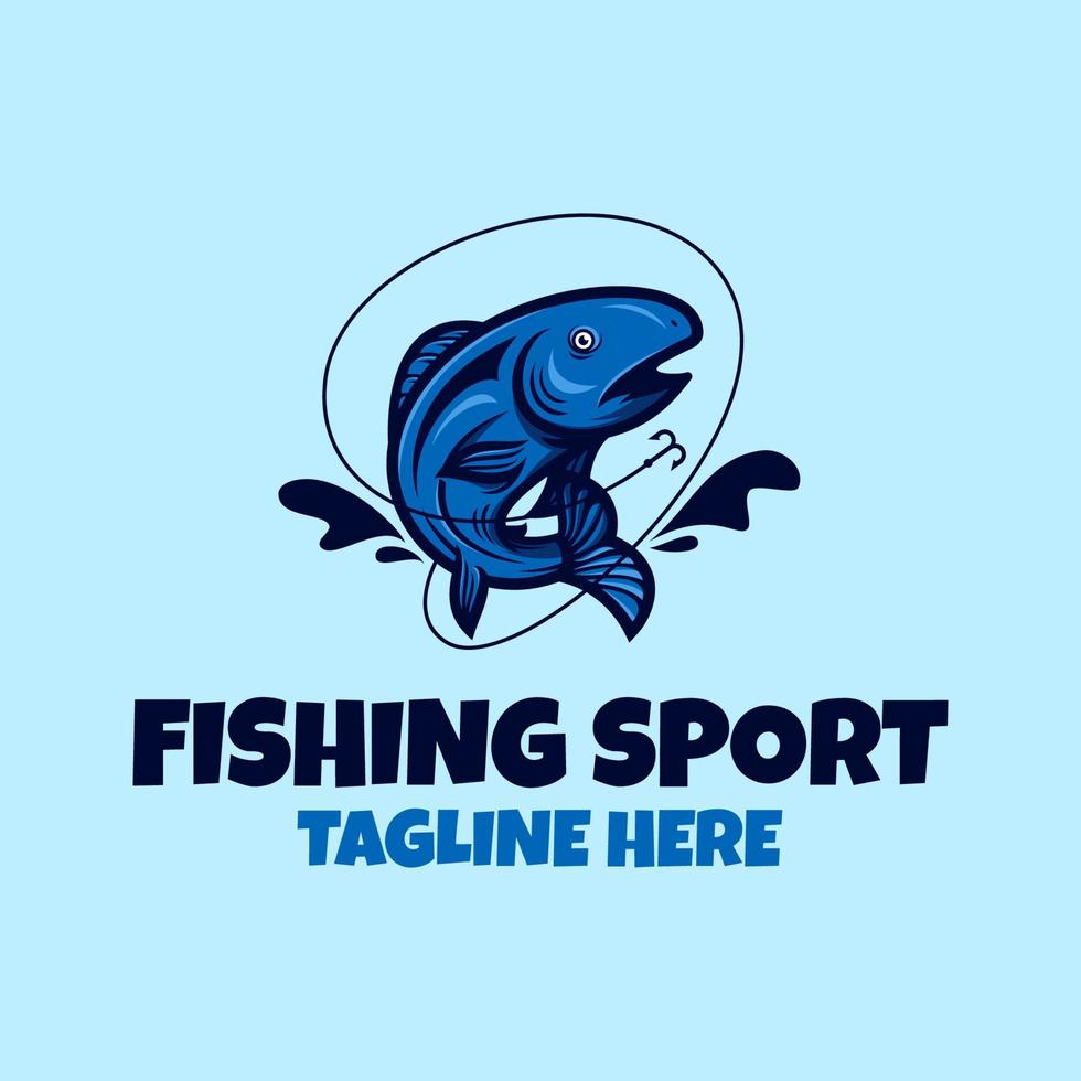 fiske logotyp tecknad illustration objekt vektor