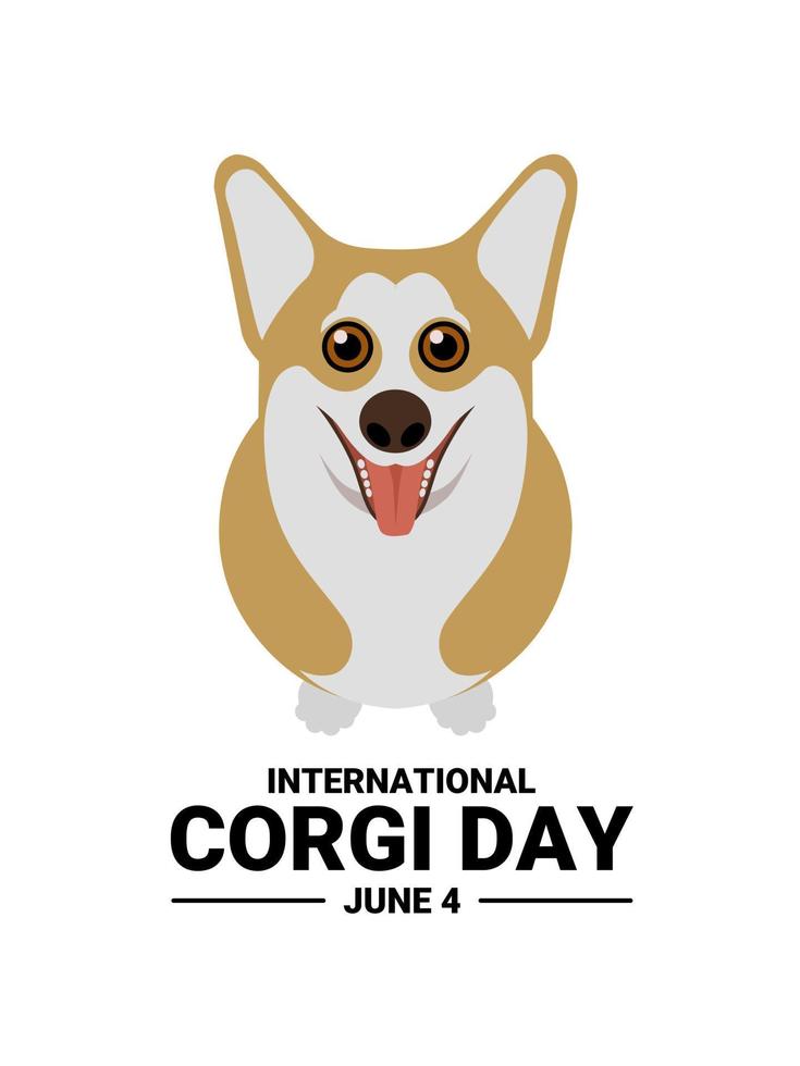 niedliche zeichentrickfigur des corgi-hundes, als banner oder plakat, internationaler corgi-tag. vektor