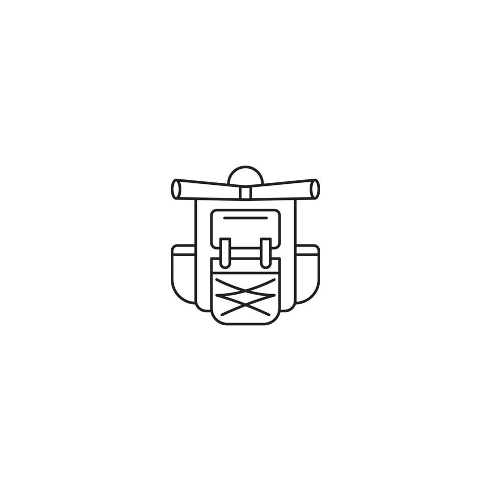 Symbol für die Rucksacklinie. Lineares Zeichen für mobiles Konzept und Webdesign. Rucksack-Umriss-Vektor-Symbol. Symbol, Logoabbildung. Vektorgrafik vektor