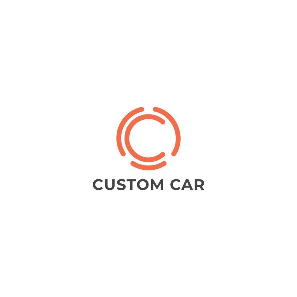 abstrakta initialbokstaven c och c i orange färg isolerad i vit bakgrund tillämpad för finansiella tjänster för bilar företagets logotyp också lämplig för varumärket eller företaget som har initialt namn c eller cc vektor