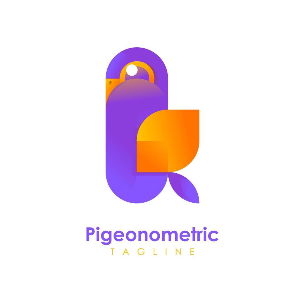 metrisches Vogellogo Pigeonometrie vektor