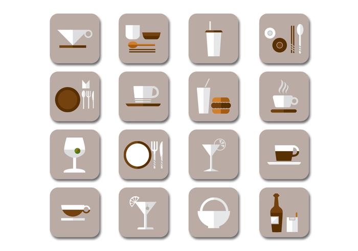 Flat Drink Icons Vektor Sammlung