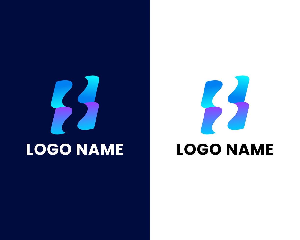 bokstavens kreativa färgglada moderna logotypdesignmall vektor