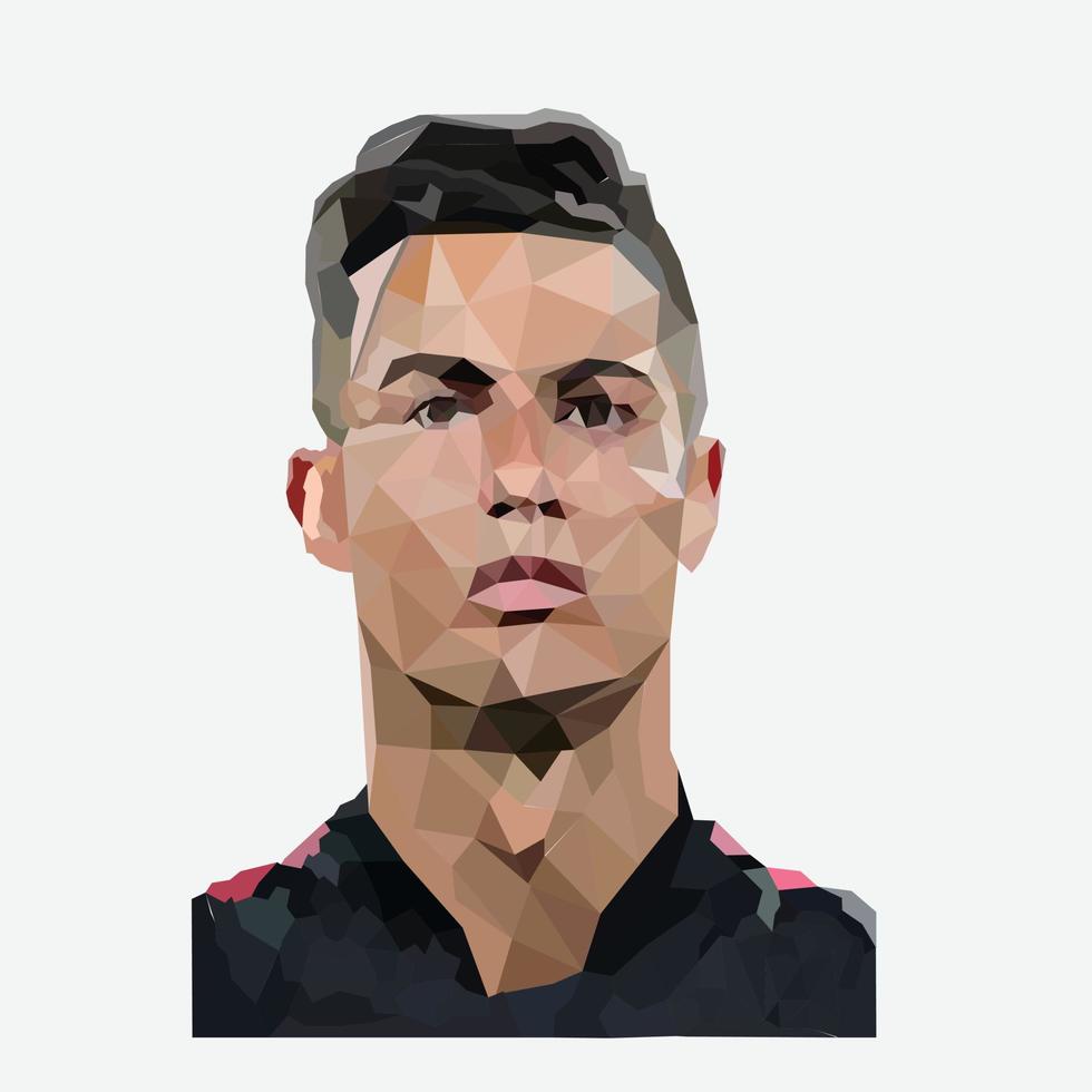 Cristiano Ronaldo Low-Poly-Vektorgrafiken vektor