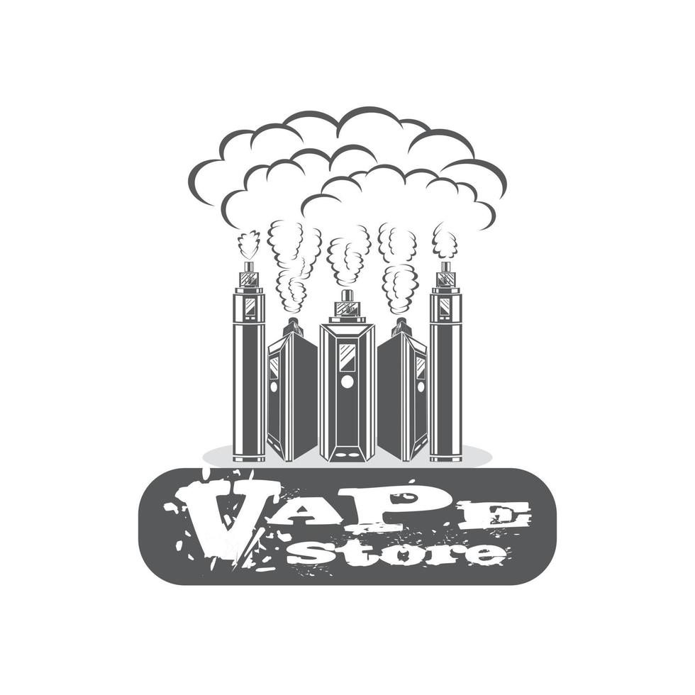 vape store vintage logotyp, vektorillustration vektor