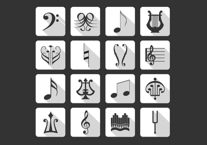 Musik Symbole Icons Vektor Pack