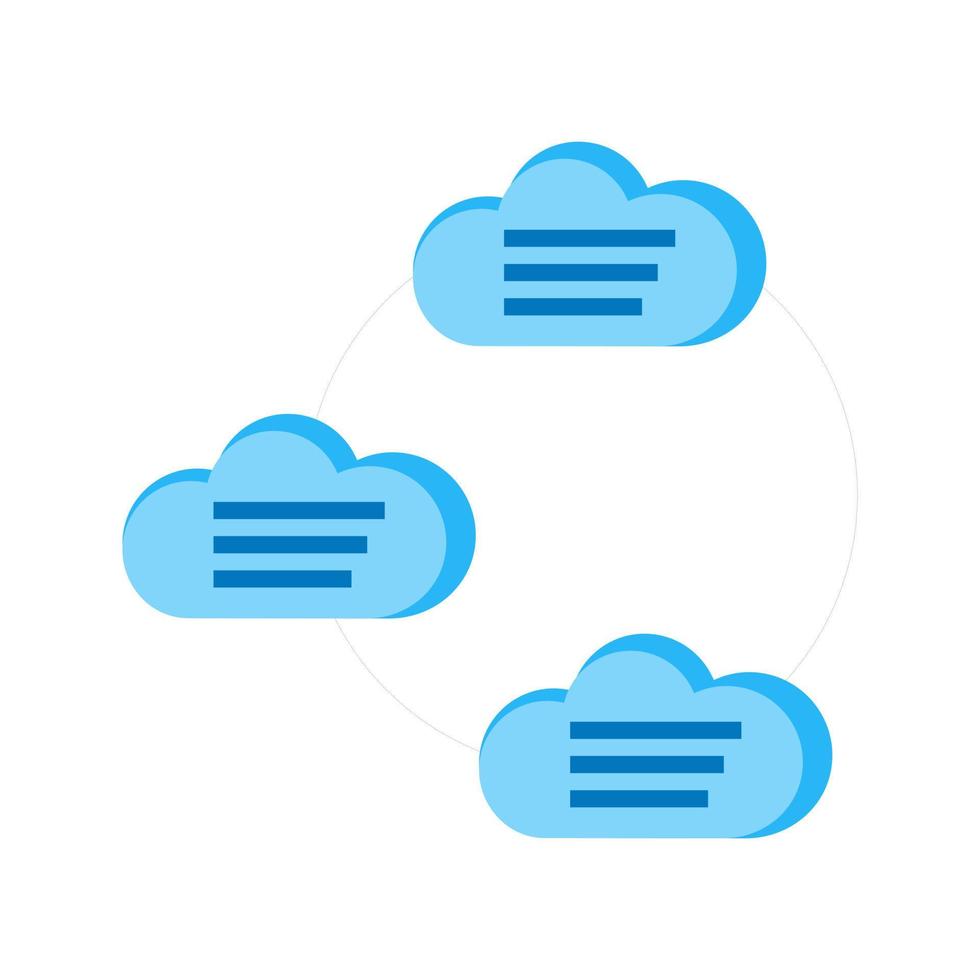 Symbol für die Cloud-Gruppenlinie vektor