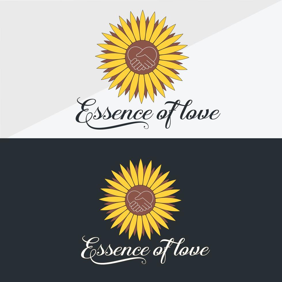 Sonnenblumen-Logo und Sonne-Icon-Vektor-Design-Vorlage. vektor