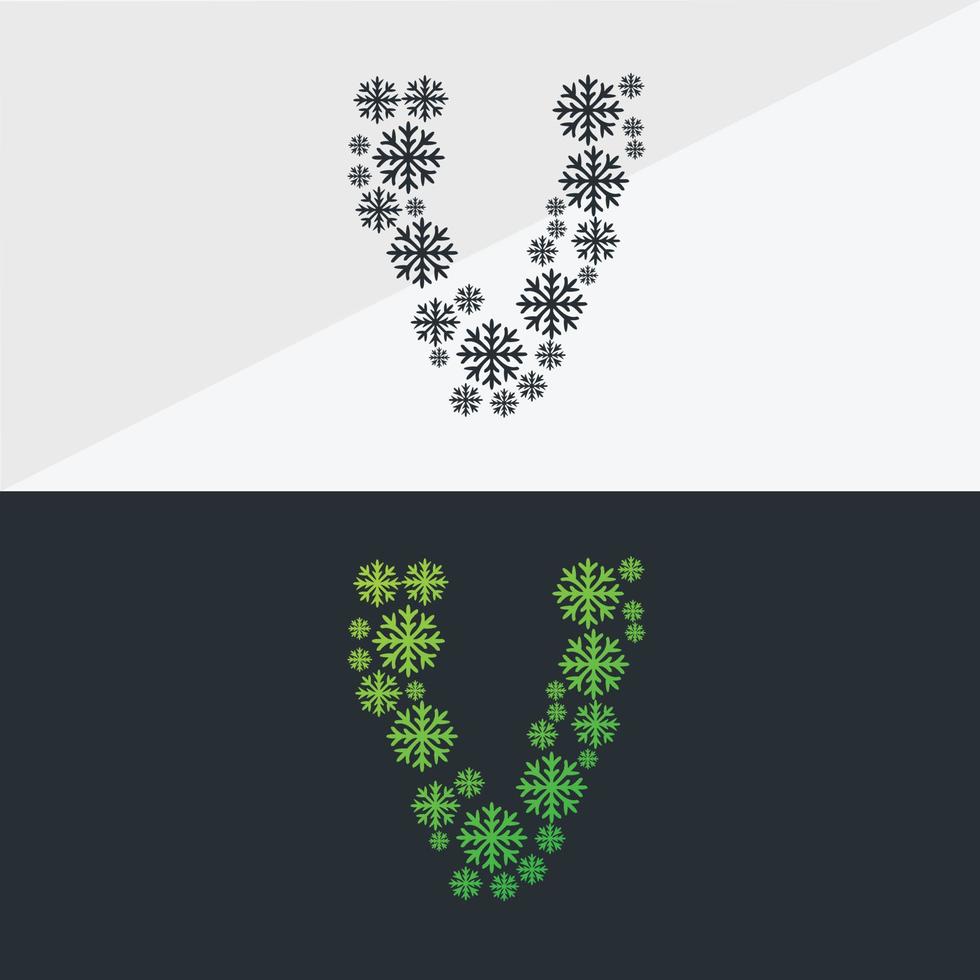 snöflinga alfabetet vektor design jul ikon logotyp snö snöflinga enkel färg linje ikoner snö vektor