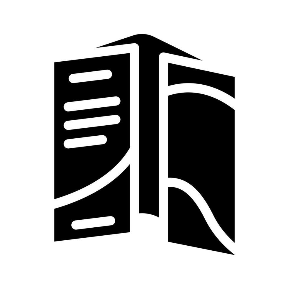 Papierbroschüre Glyphe Symbol Vektor Illustration Zeichen
