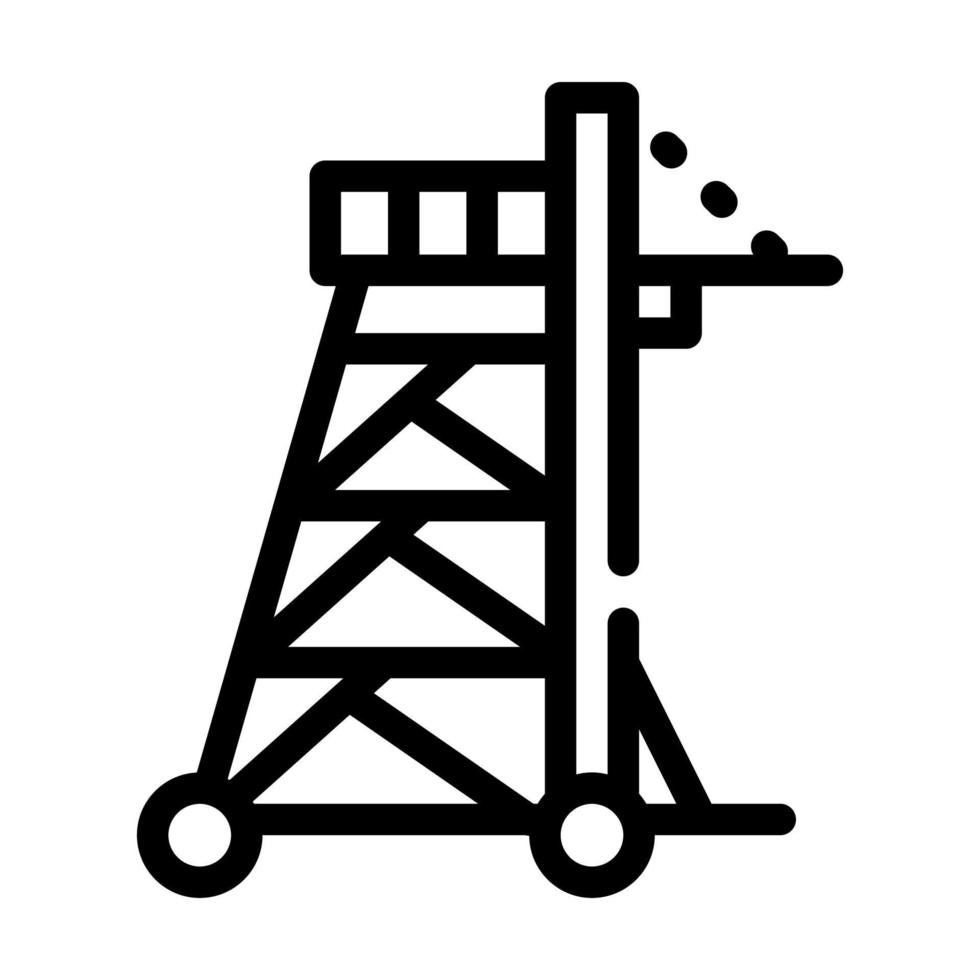 Belagerungsturm Symbol Leitung Vektor Illustration schwarz