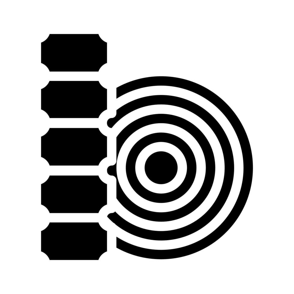 Thermoetikett Glyphensymbol Vektor Illustration schwarz