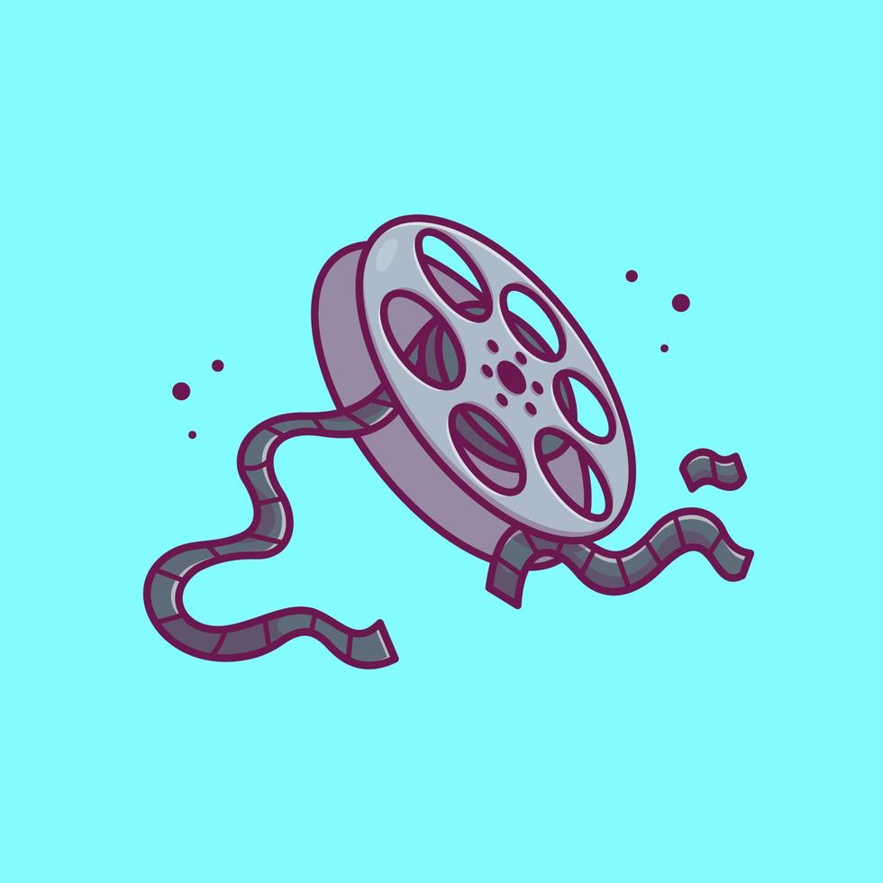 roll film film cartoon vektor symbol illustration. Symbolkonzept für Filmausrüstung isolierter Premium-Vektor. flacher Cartoon-Stil