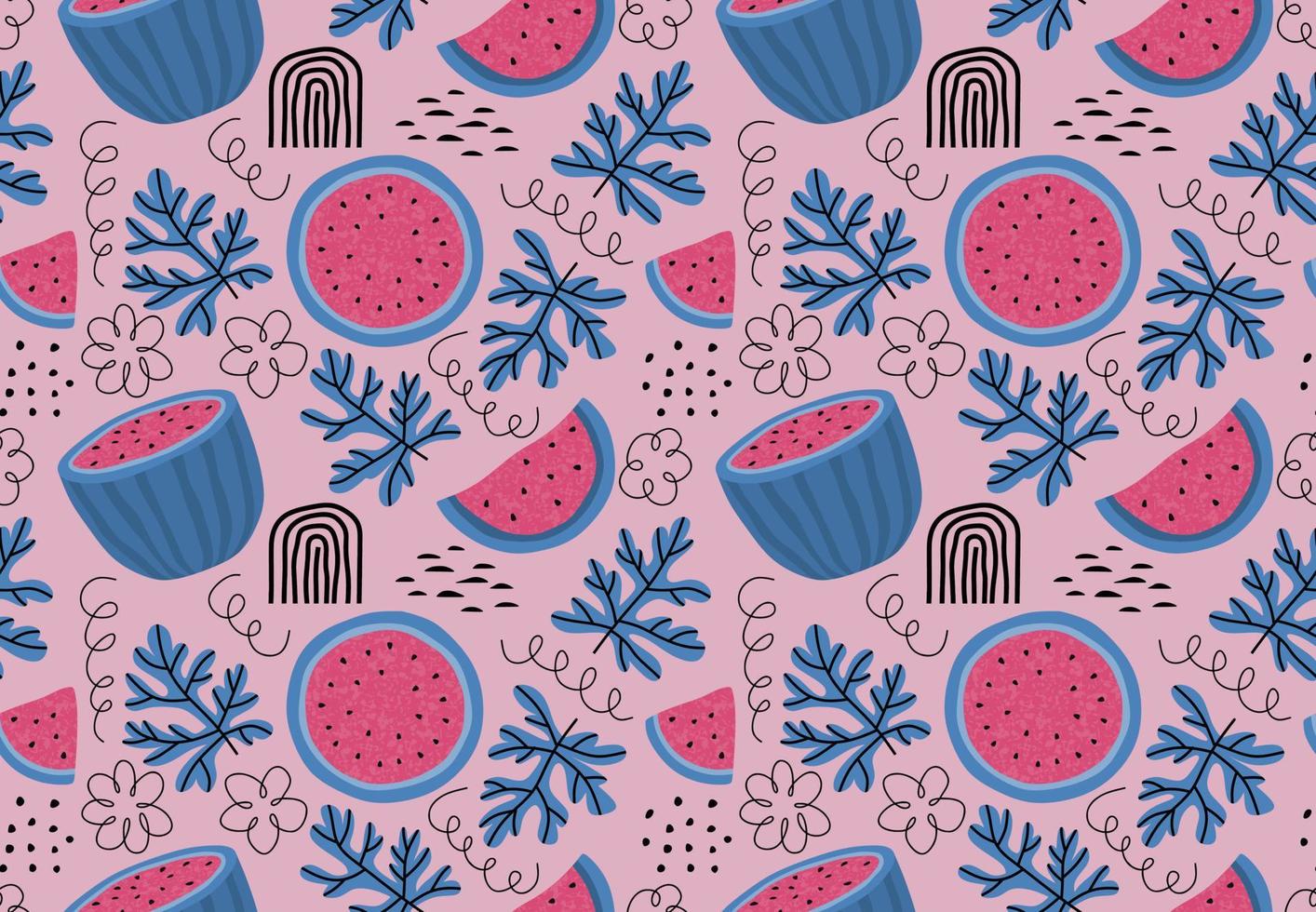 vattenmelon seamless mönster. vektor illustration