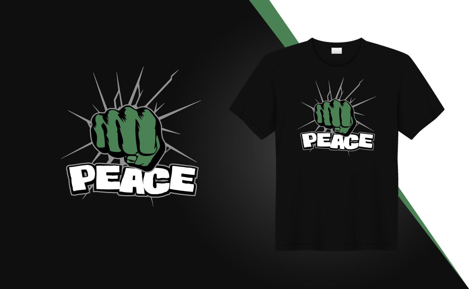 Peace Hulk Punch Vintage T-Shirt-Design für T-Shirt-Druck, Kleidungsmode, Poster, Wandkunst. Tigermuster-Vektorillustrationskunst für T-Shirt. vektor