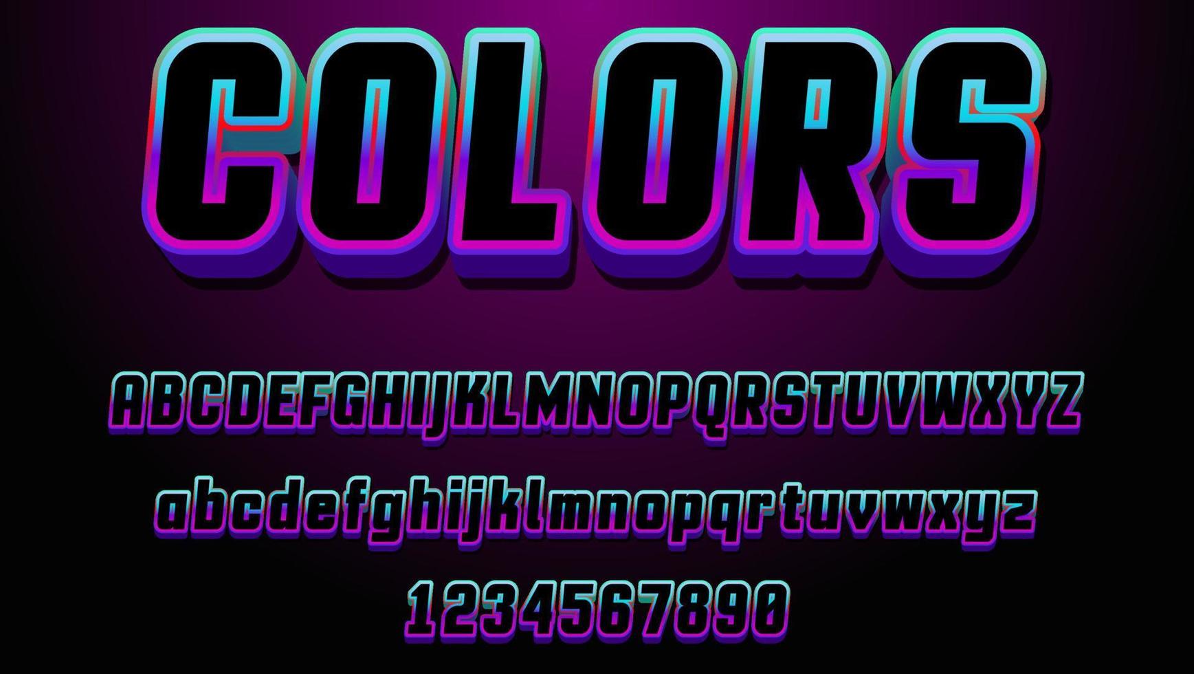 minimaler Farbverlauf 3D-Farben bearbeitbare Texteffekt-Designvorlage vektor