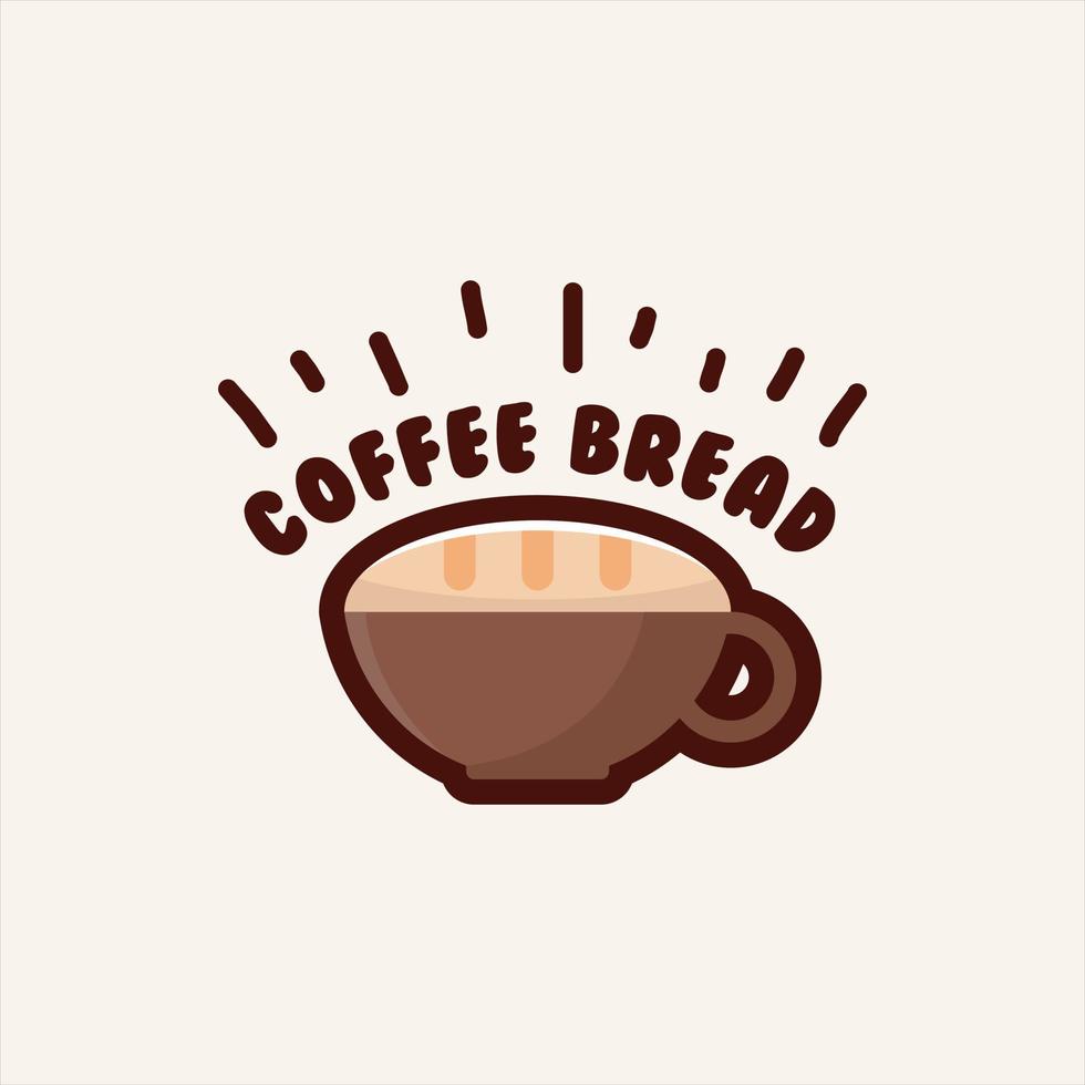 kaffe och bröd enkel logotyp vektor
