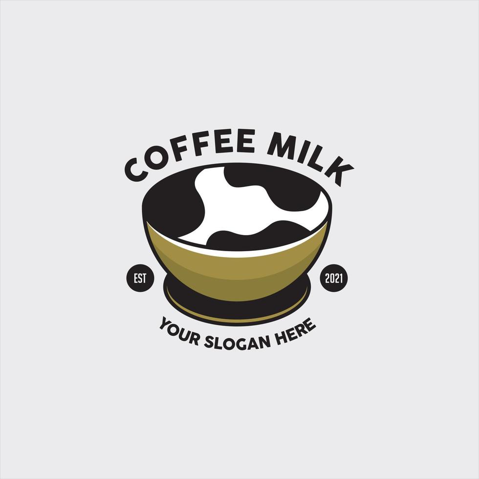 Ideen für Kaffeemilch-Logos mit einer Tasse vektor