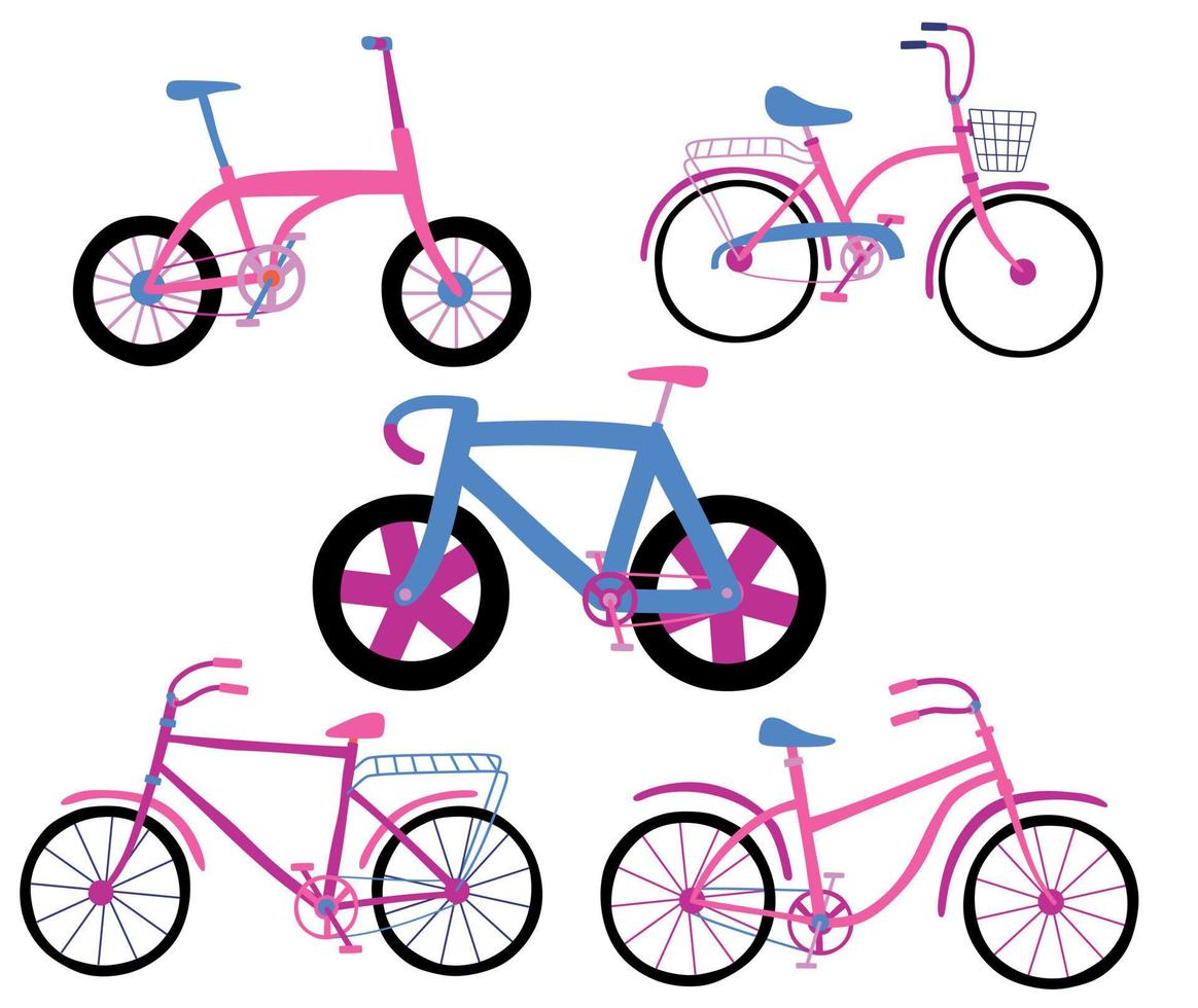 uppsättning av söt cykel. vektor illustration