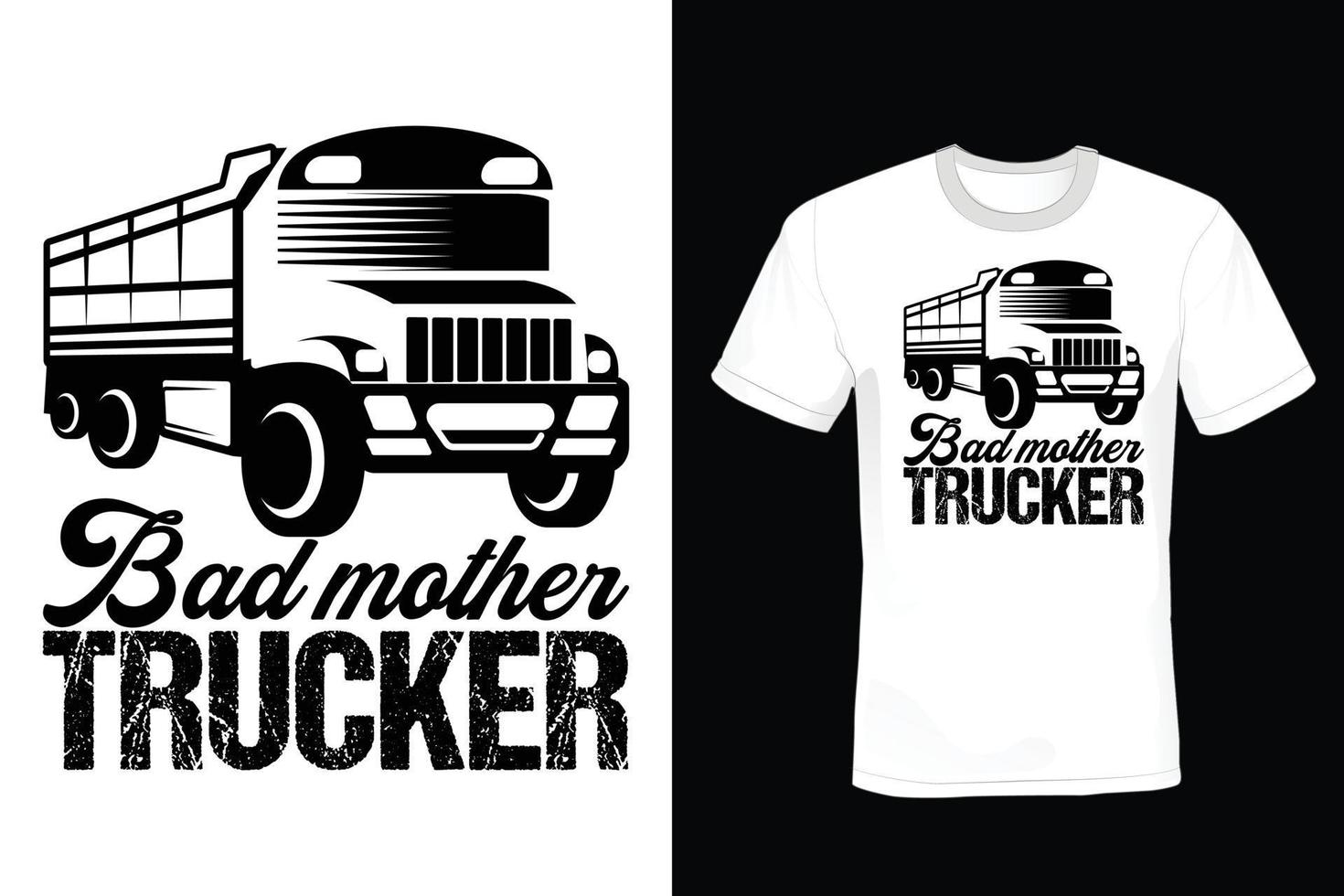 LKW-T-Shirt-Design, Vintage, Typografie vektor