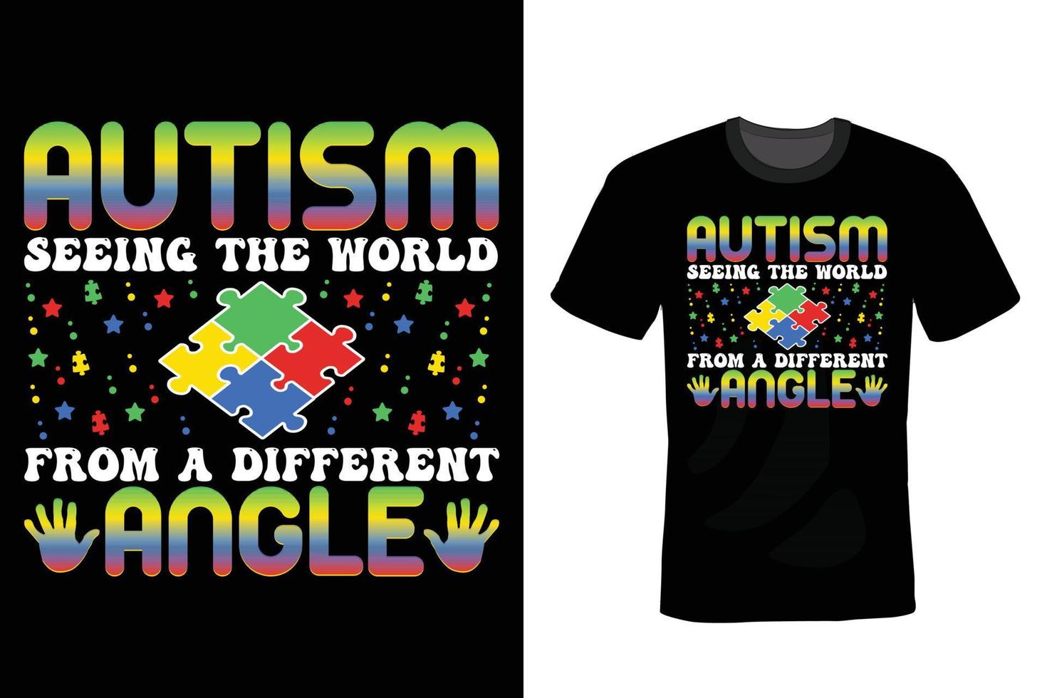 Autismus-T-Shirt-Design, Vintage, Typografie vektor