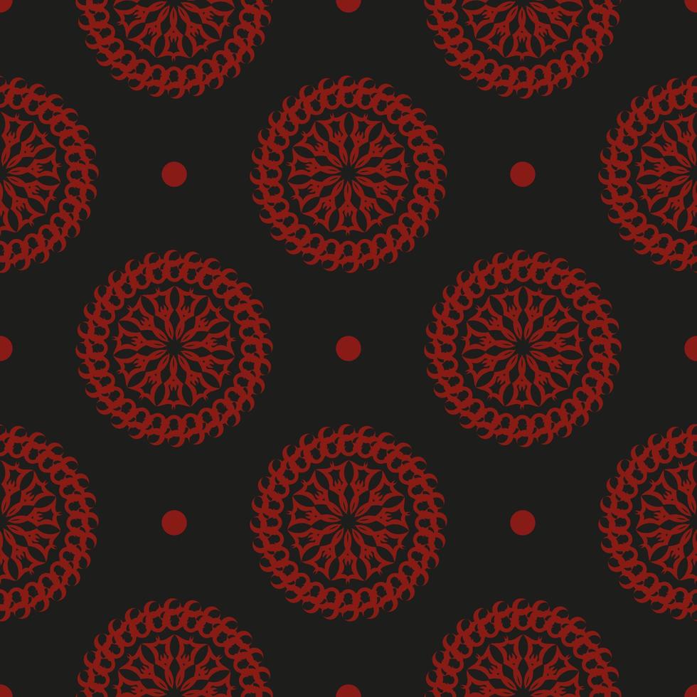 Chinesischer schwarzer und roter abstrakter nahtloser Vektorhintergrund. Tapete in einer Vorlage im Vintage-Stil. indisches Blumenelement. grafisches Ornament für Tapeten, Verpackungen, Verpackungen. vektor