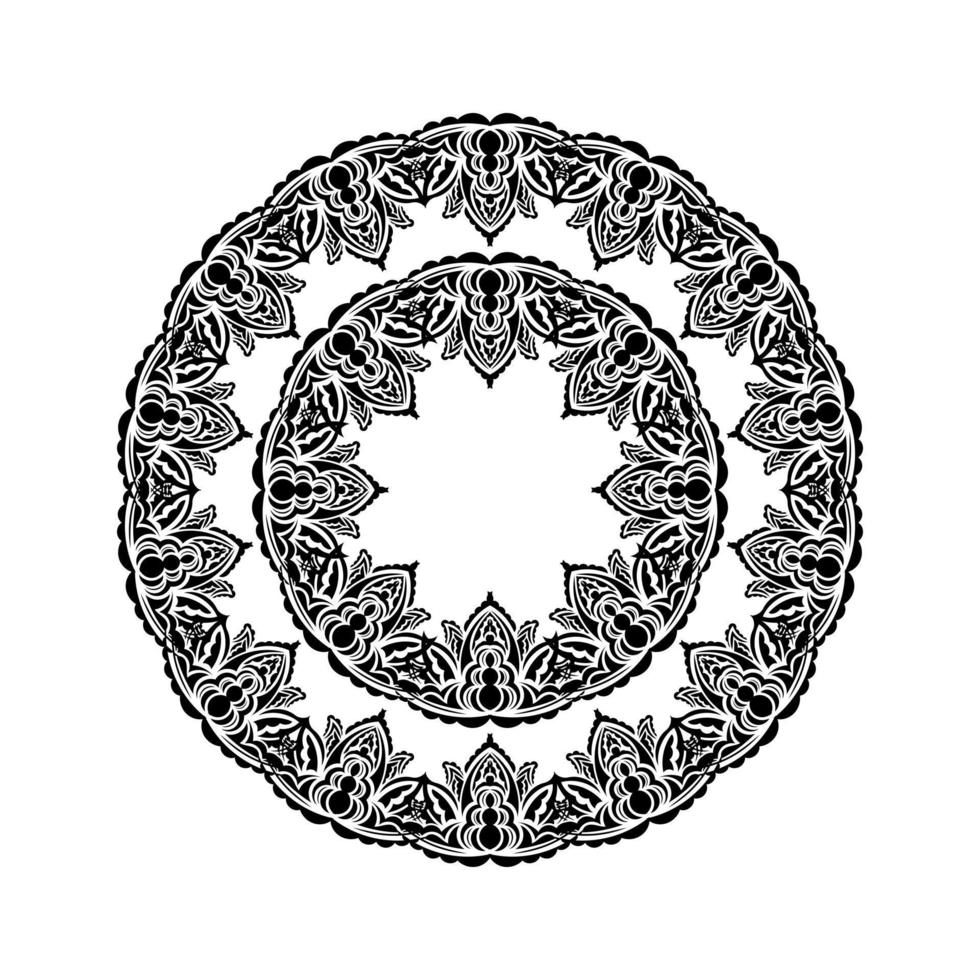 dekorativa ornament i form av en blomma. mandala bra för tatueringar, tryck och vykort. isolerad på vit bakgrund. vektor illustration