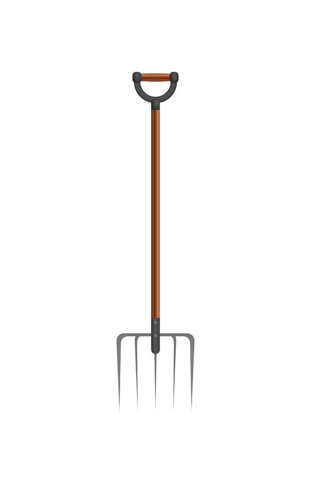 Gartenheugabel-Symbol, realistischer Stil. Illustration von Gartengeräten. Skizzenstil. vektor