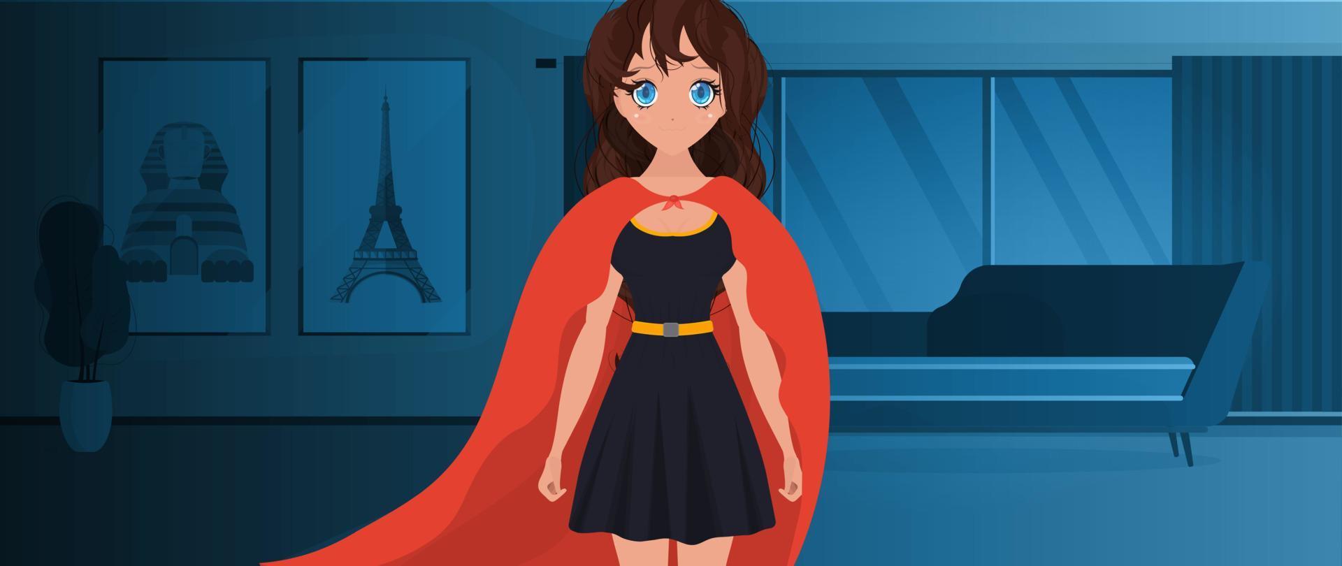 Geschäftsfrau Superhelden-Mädchen. Geschäftsfrau Superheld. vektorillustration für webbanner, infografik. vektor