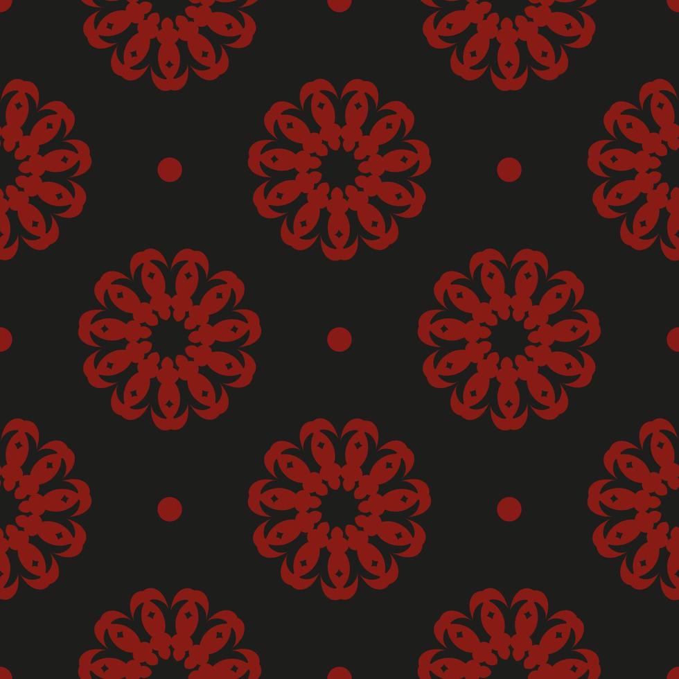 kinesiska svarta och röda abstrakta sömlösa vektorbakgrund. indiskt blommigt element. grafisk prydnad för tapeter, tyg, omslag, förpackning. vektor