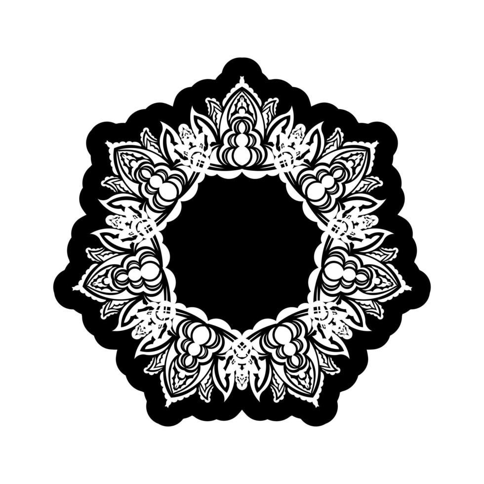 mandala ornament i form av en blomma. bra för menyer, tatueringar, tryck och vykort. vektor illustration